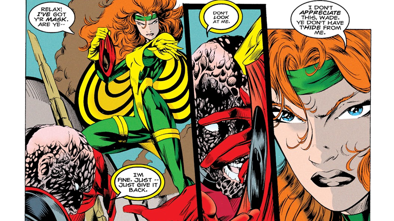 Deadpool finds himself unmasked in Sins of the Past #4.